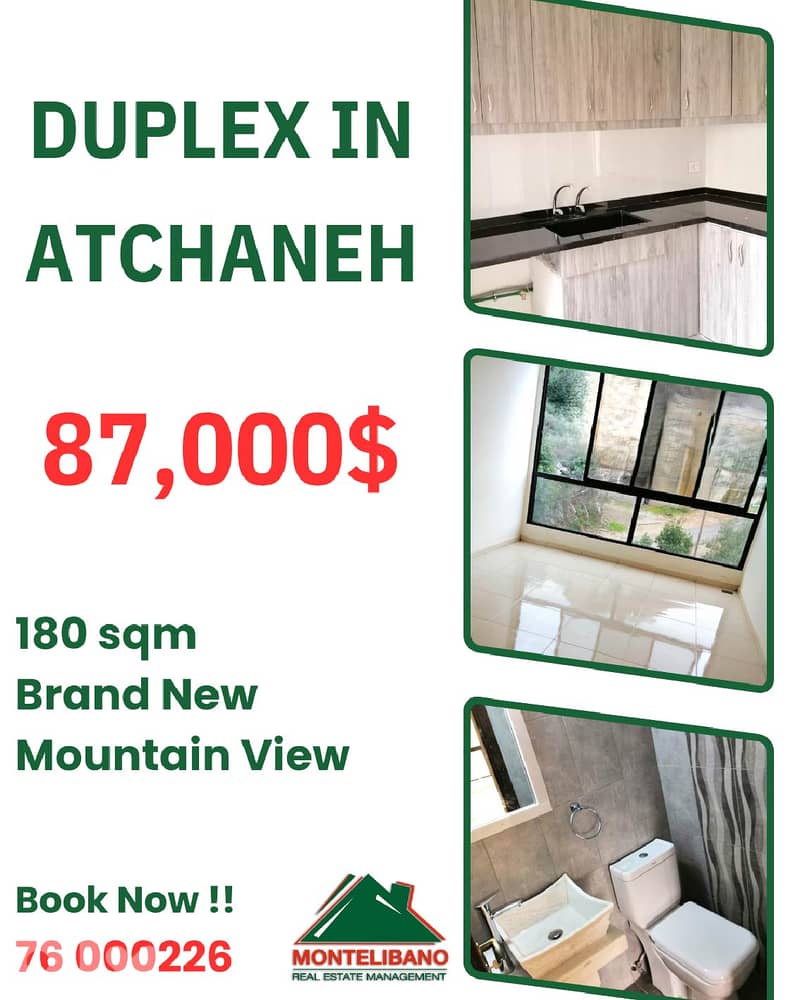 180 sqm Duplex in New Building For Sale in Atchaneh 0