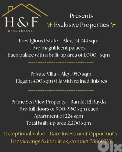 Best Deal! Palaces , Villas & Apartments!!