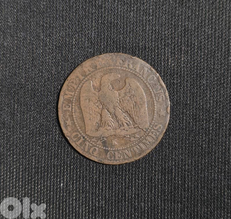 5 Centimes 1862, Empire Français, Napoleon III empereur 0