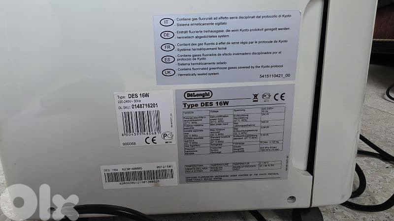 Delonghi dehumidifier 16L 1
