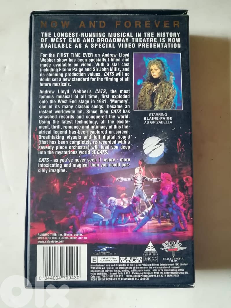Andrew Lloyd Webber – Cats the musical on original VHS 2