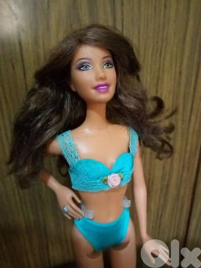 Barbie LOVE NAILS as new doll Mattel03 bend legs flat feet+swimwear=25