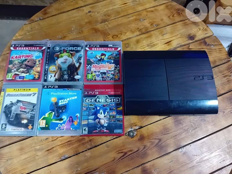 PS3 Super Slim +2 controllers + 20+ Super popular games_ 130$ 3