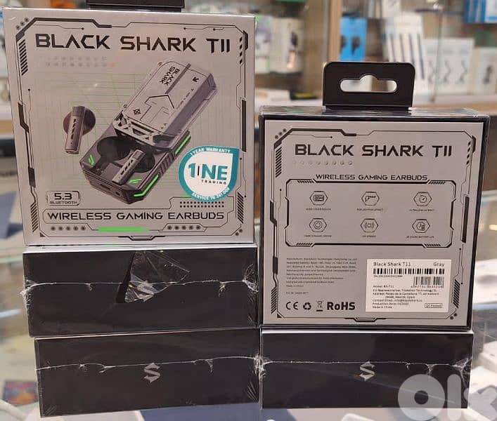 BLACK SHARK WATCH GS3  BLACK 2 STRAPS 0