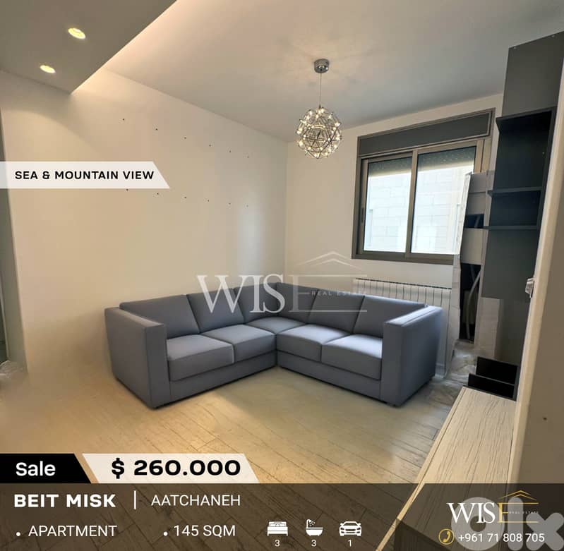 145 SQM Furnished Apartment for SALE in Beit Misk - Aatchaneh! 0