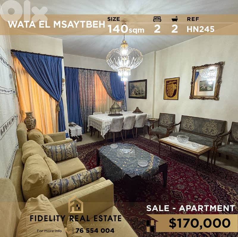Apartment for sale in Wata el Msaytbeh HN245 شقة للبيع 0