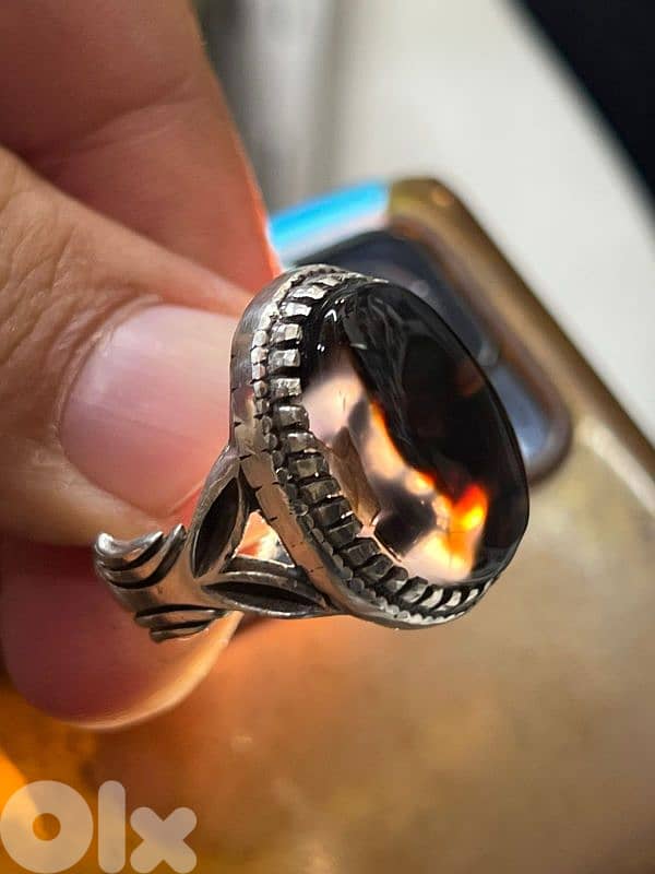 Silver Tree Rare Yamani Agate Ring 2