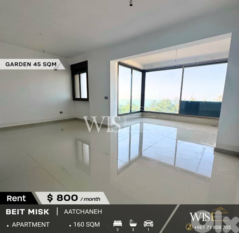 160 SQM Apartment for RENT in Beit Misk - Aatchaneh! 0