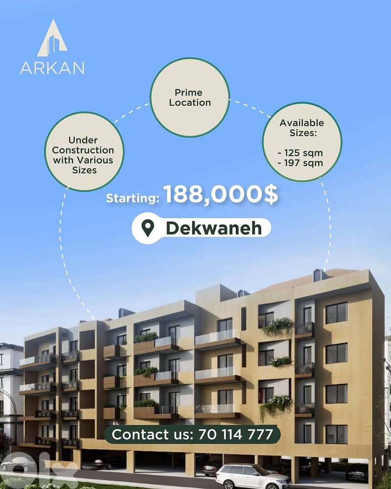 Dekwaneh Under-Construction -Starting $175,000 | $20,000 Down Payment 0