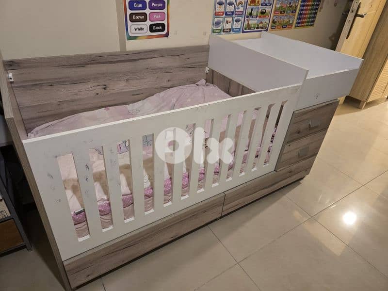 سرير أطفال مع 4 جارور + فرشة | Baby Bed with Mattress & Storage 5