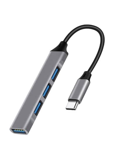 Type-C 4-Port Hub with 1x USB 3.0 & 3x USB 2.0 for Laptops and Mobile