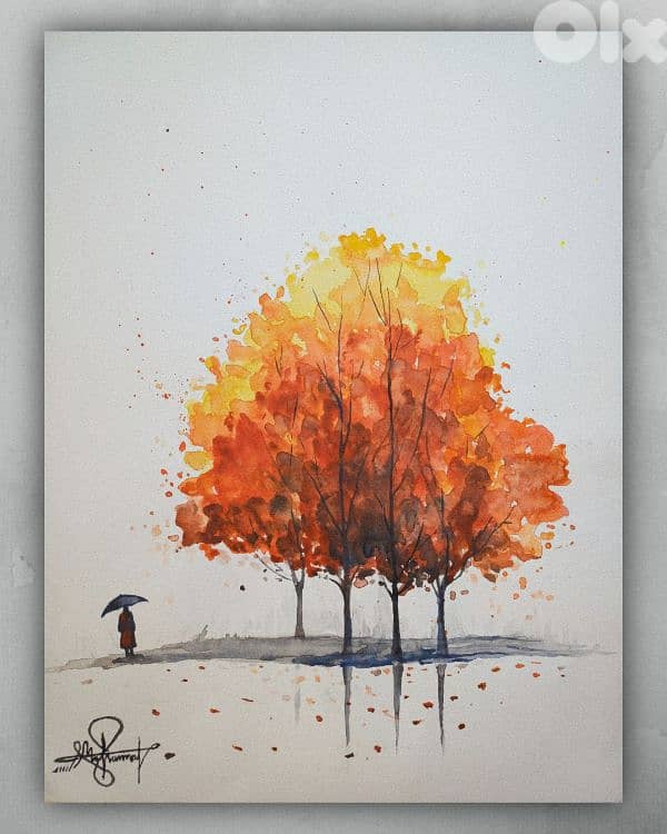 لوحات فنية أصلية بالألوان المائية - Original Watercolor Art 1