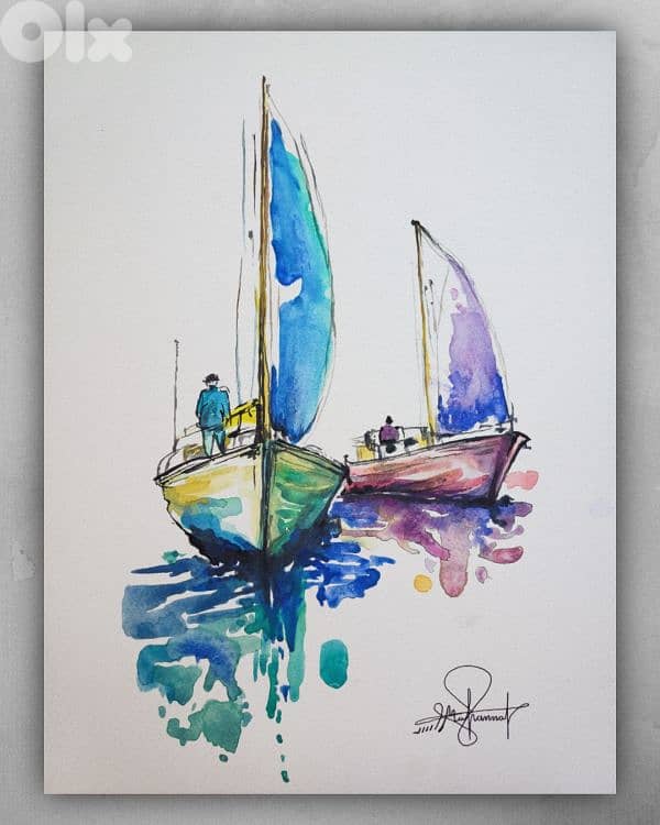 لوحات فنية أصلية بالألوان المائية - Original Watercolor Art 2