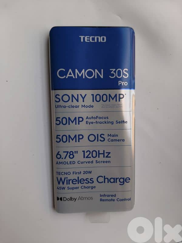 tecno camon 30s pro 256G 100MP Sony camera  6 months warranty stc 4