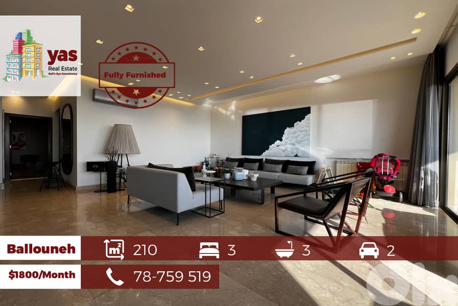 Ballouneh 210m2 | Rent | Prime Location |Sea View| KS 0