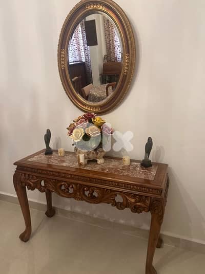 console with mirror