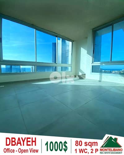 80 sqm Office For Rent in Dbayeh with Open View
