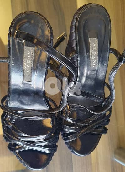 sandal  ALBANO   N37 black leather made in Italy 5$ ashrafiye 03723895
