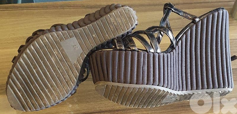 sandal  ALBANO   N37 black leather made in Italy 5$ ashrafiye 03723895 2