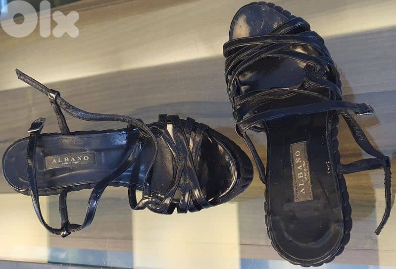 sandal  ALBANO   N37 black leather made in Italy 5$ ashrafiye 03723895 6