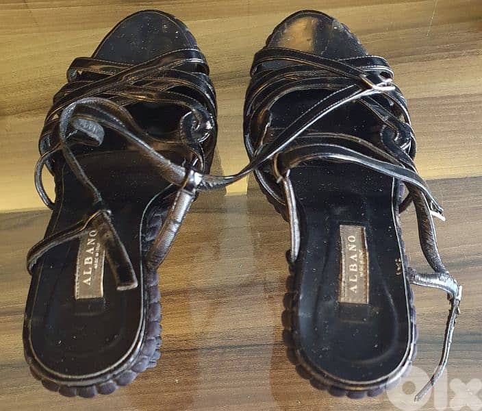 sandal  ALBANO   N37 black leather made in Italy 5$ ashrafiye 03723895 8