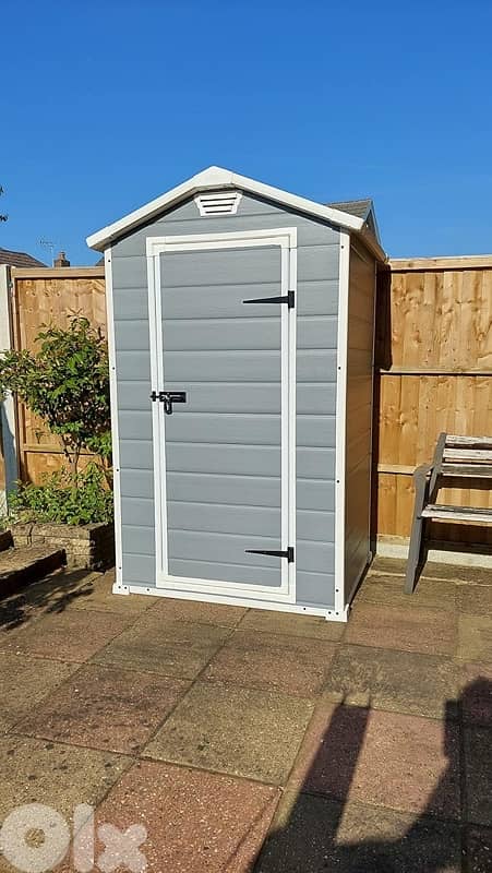 Keter Manor Outdoor Garden Storage Shed, Grey, 4 x 3 ft 1