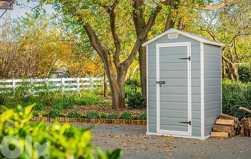 Keter Manor Outdoor Garden Storage Shed, Grey, 4 x 3 ft 2