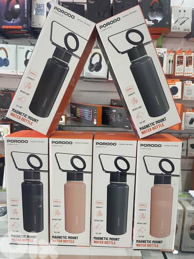 New Porodo 1000ml Water Bottle 360° Rotate 90° Tilt Warranty Included