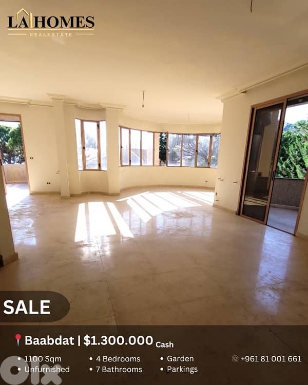 villa for sale in baabdat فيلا للبيع في بعبدات 0