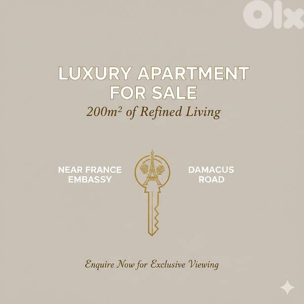 luxurious apartment near france embassy شقة فاخرة قرب السفارة الفرنسية 0