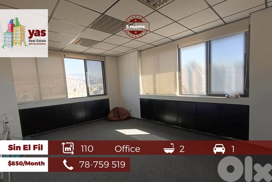Sin El Fil 110m2 | Office | Well Mainatined | Prime Area | Rent | AA | 0