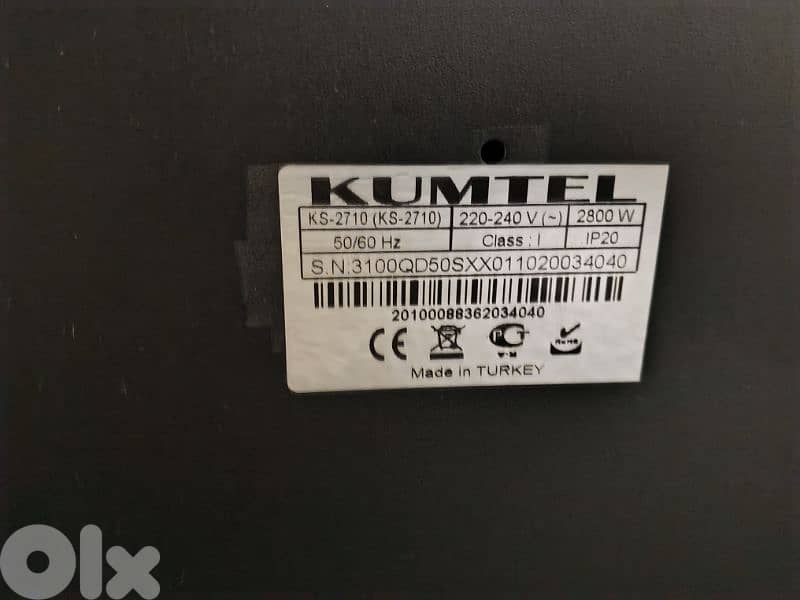 Kumtel KS-2710 electric space heater. 3