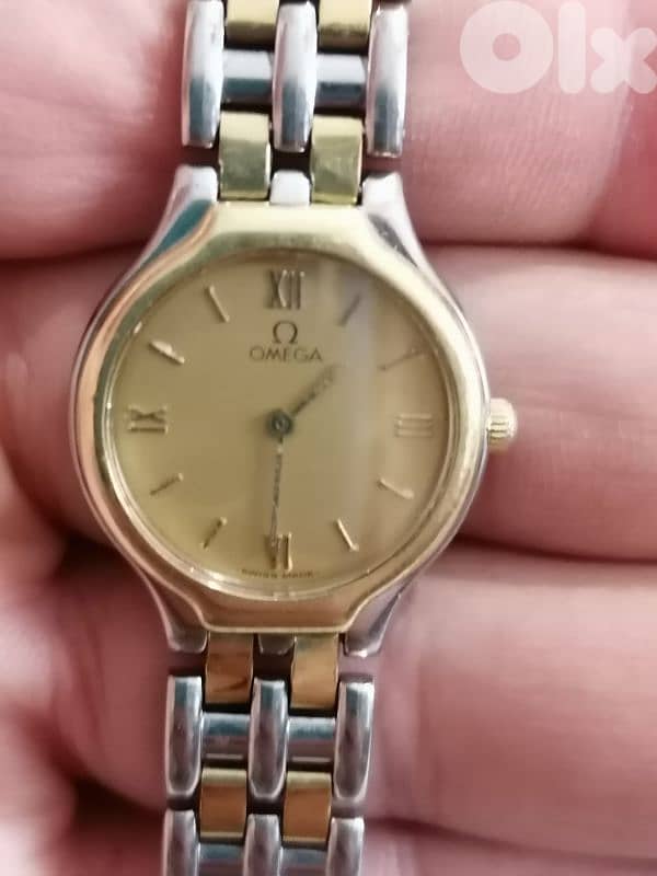 omega deville steel and solid gold 18k 8