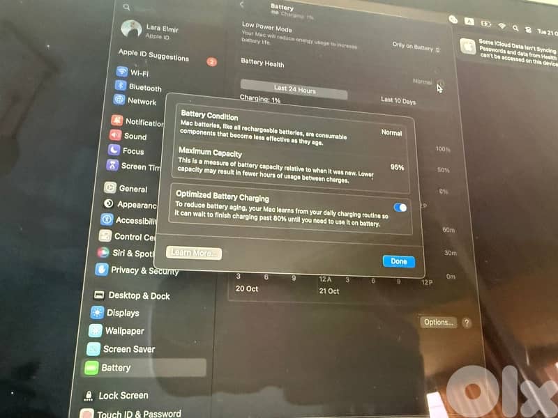 Macbook Air M1 2020 95% battery 5
