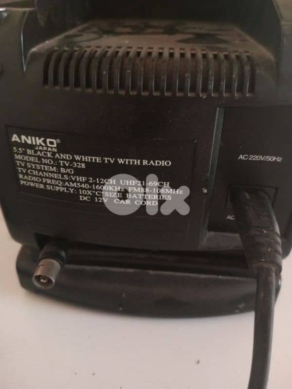 Aniko mini portable TV and AM/FM radio receiver model TV -328 3