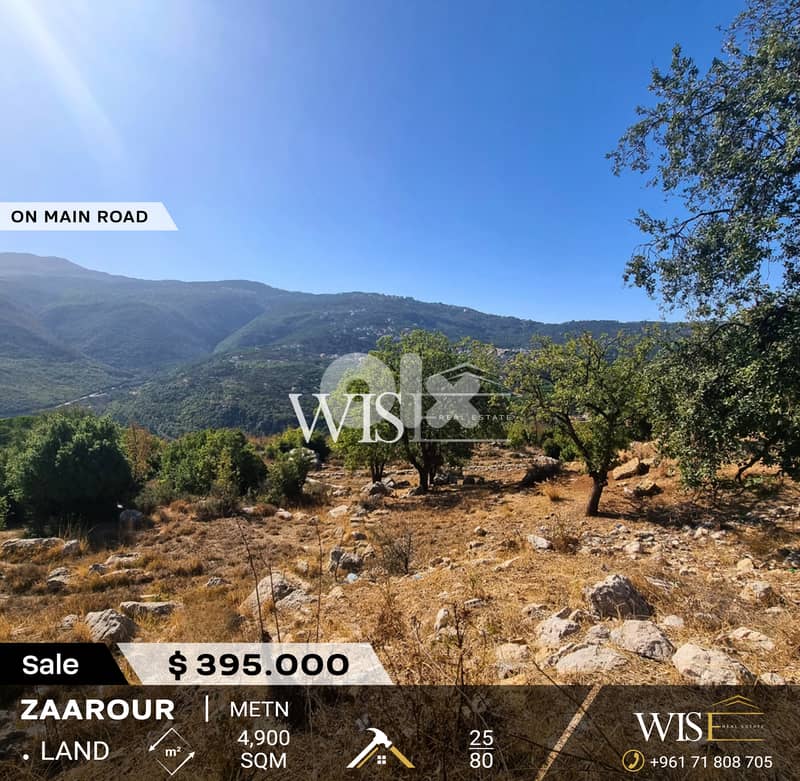 Prime 4,900 SQM Land for SALE in Zaarour - Mchikha! 0
