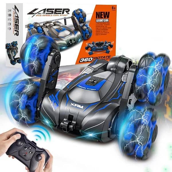Laser RC Blue 5 wheels stunt car 1