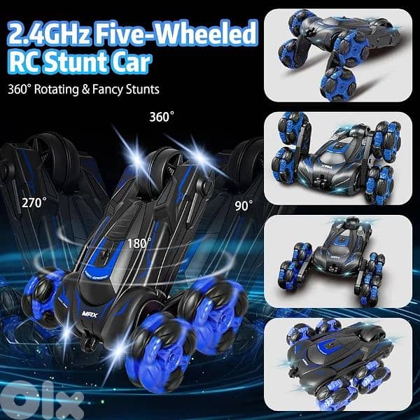 Laser RC Blue 5 wheels stunt car 4