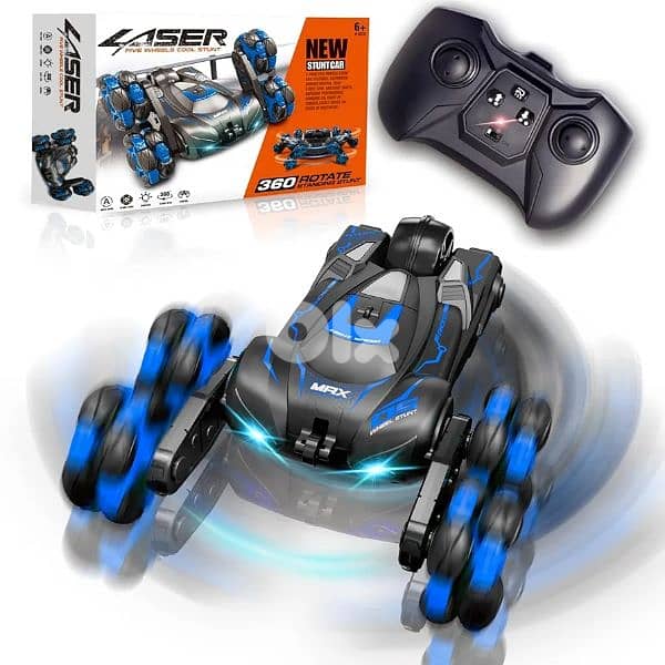 Laser RC Blue 5 wheels stunt car 7