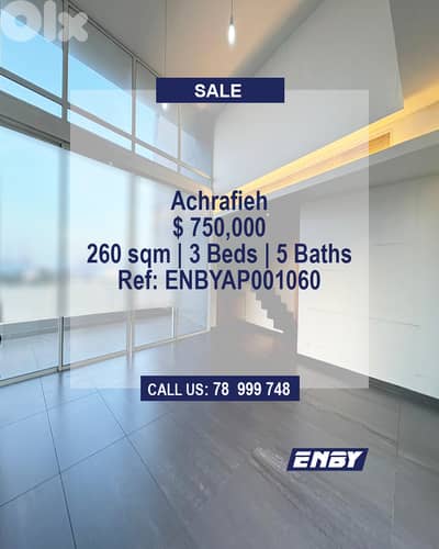 Duplex for Sale in Achrafieh | Huge Terraces | Panoramic View