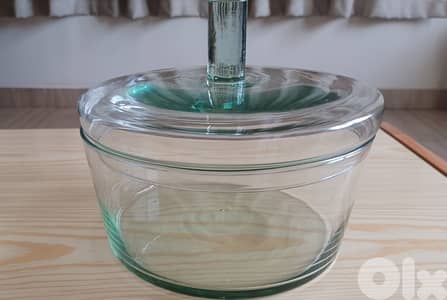 Glass Cookie Jar with Lid – Excellent Condition