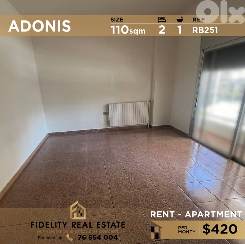Apartment for rent in Adonis RB251 شقة للإيجار في  أدونيس 0