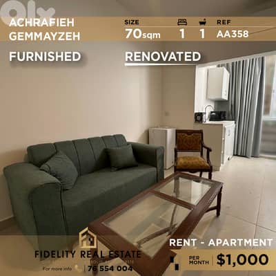 Apartment for rent in Achrafieh AA358 شقة للإيجار في الأشرفية