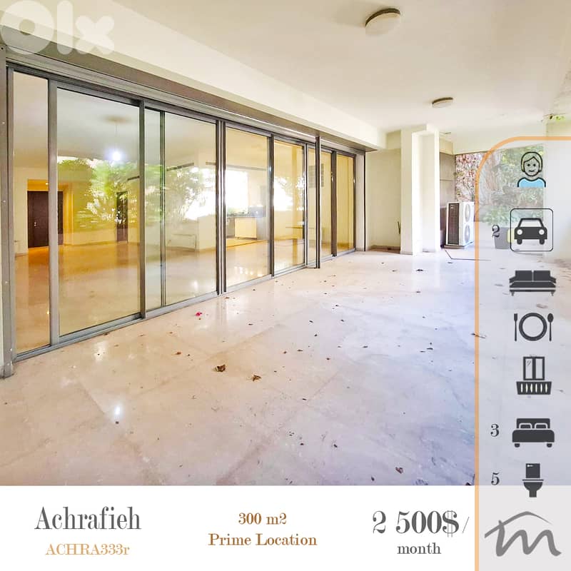 Ashrafieh | Prime 300m² 3 Master Bedrooms Apt | 2 Underground Parking 0