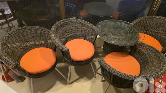طقم كراسي و طاولة خيزران bamboo chairs and table set