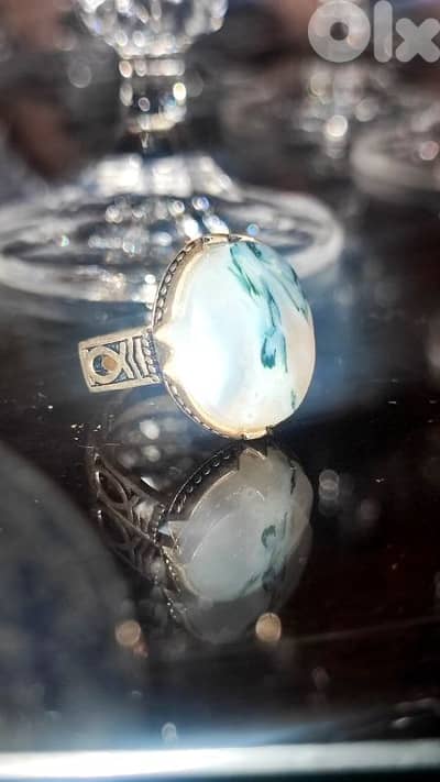 Silver Scenic Agate Ring 925