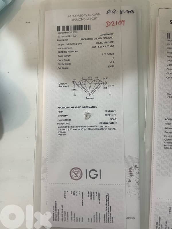 diamond  cvd very clean  1ct each one with Certificates 3