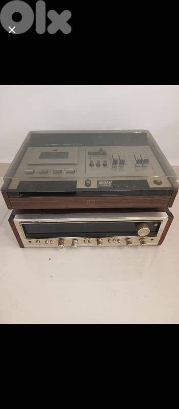 Stereo Cassette deck and a stereo receiver