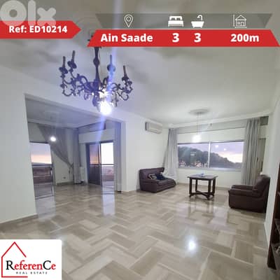 Apartment with view in Ain Saadeh for sale شقة مطلة في عين سعادة