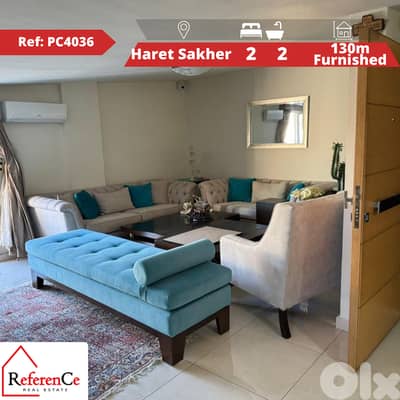 Furnished apartment in Haret Sakher شقة مفروشة في حارة صخر